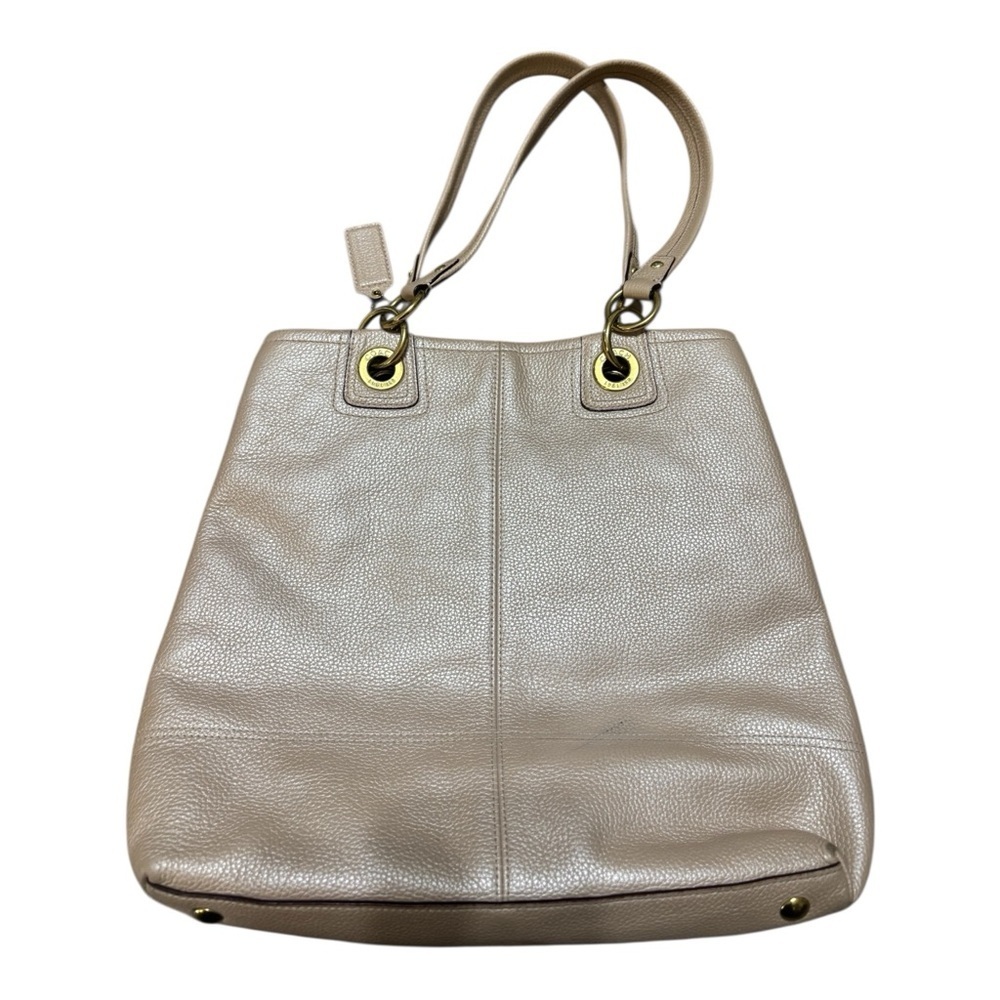 Vintage Authentic Coach Soho Womens Leather Double Handle Beige Shoulder Hangbag - Picture 2 of 5